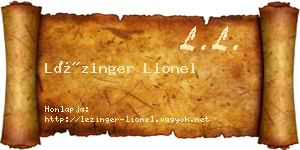 Lézinger Lionel névjegykártya